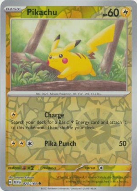 carte Pokémon pikachu Reverse Holo